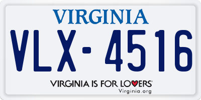 VA license plate VLX4516