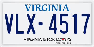 VA license plate VLX4517