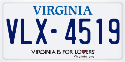 VA license plate VLX4519