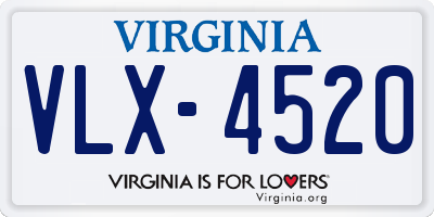 VA license plate VLX4520