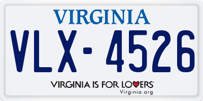 VA license plate VLX4526