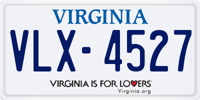 VA license plate VLX4527