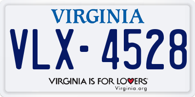 VA license plate VLX4528