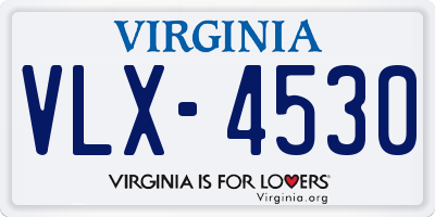 VA license plate VLX4530