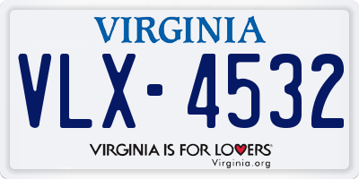 VA license plate VLX4532