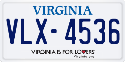 VA license plate VLX4536