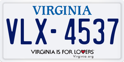 VA license plate VLX4537