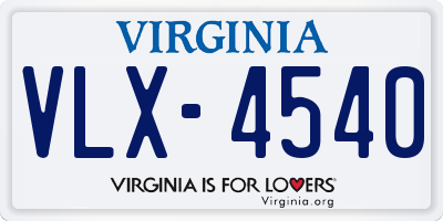 VA license plate VLX4540