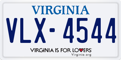 VA license plate VLX4544