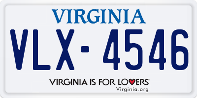 VA license plate VLX4546