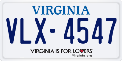 VA license plate VLX4547