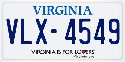 VA license plate VLX4549