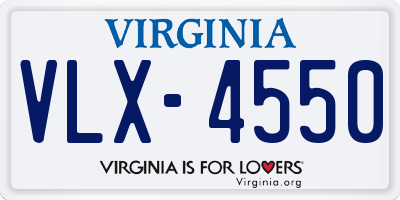 VA license plate VLX4550