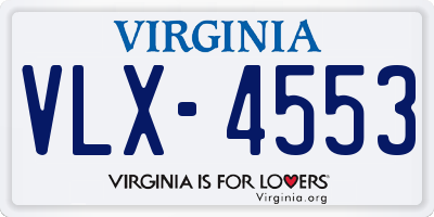 VA license plate VLX4553