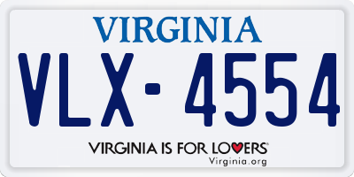 VA license plate VLX4554