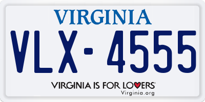 VA license plate VLX4555