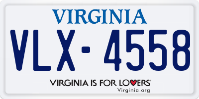 VA license plate VLX4558