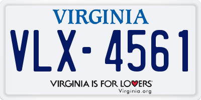 VA license plate VLX4561