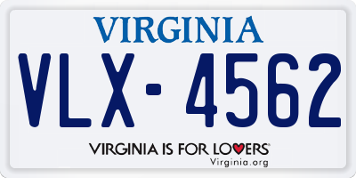 VA license plate VLX4562