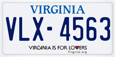 VA license plate VLX4563