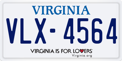 VA license plate VLX4564