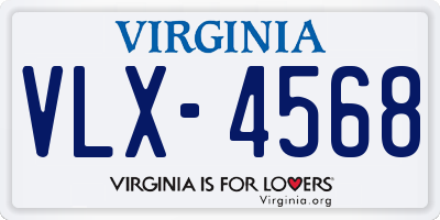 VA license plate VLX4568