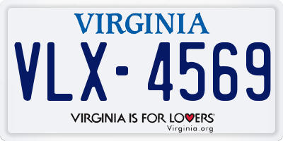 VA license plate VLX4569