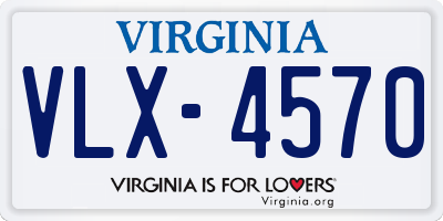 VA license plate VLX4570