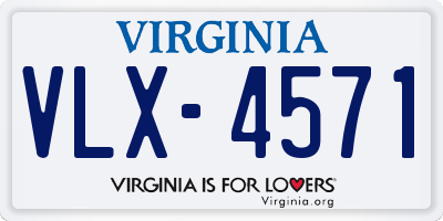 VA license plate VLX4571