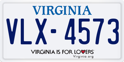 VA license plate VLX4573