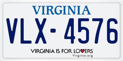 VA license plate VLX4576