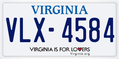 VA license plate VLX4584