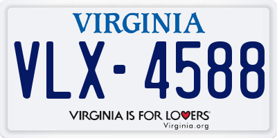 VA license plate VLX4588