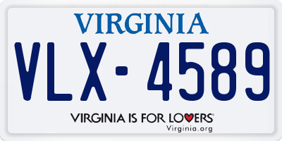 VA license plate VLX4589