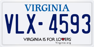 VA license plate VLX4593