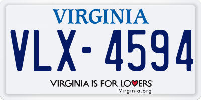 VA license plate VLX4594