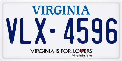 VA license plate VLX4596