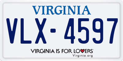 VA license plate VLX4597