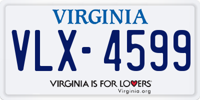 VA license plate VLX4599