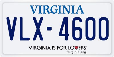 VA license plate VLX4600