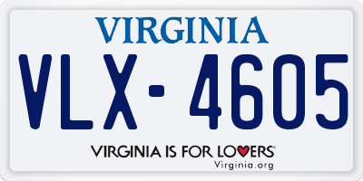 VA license plate VLX4605