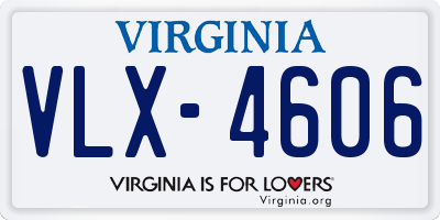 VA license plate VLX4606