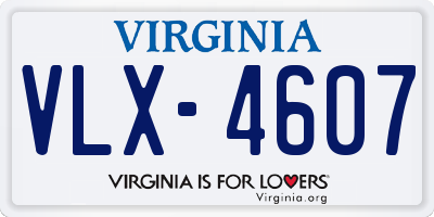 VA license plate VLX4607