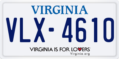 VA license plate VLX4610