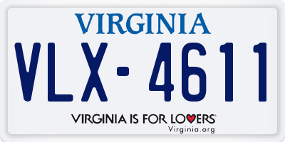 VA license plate VLX4611