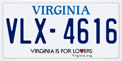 VA license plate VLX4616