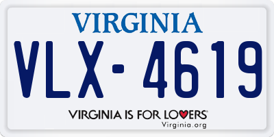 VA license plate VLX4619