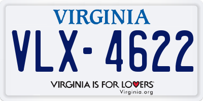 VA license plate VLX4622