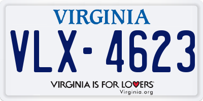 VA license plate VLX4623