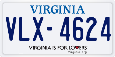 VA license plate VLX4624